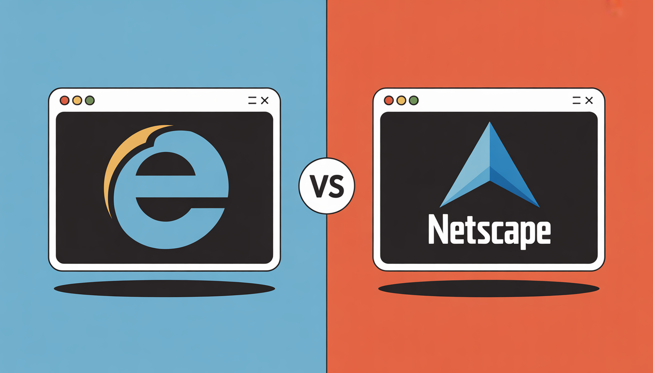 Netscape vs Internet Explorer — the browser wars