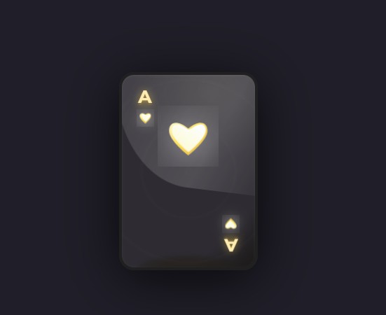 Gold Ace Poker Cards Animation – animated 3D gold playing card flip shimmer effects HTML CSS JS free download