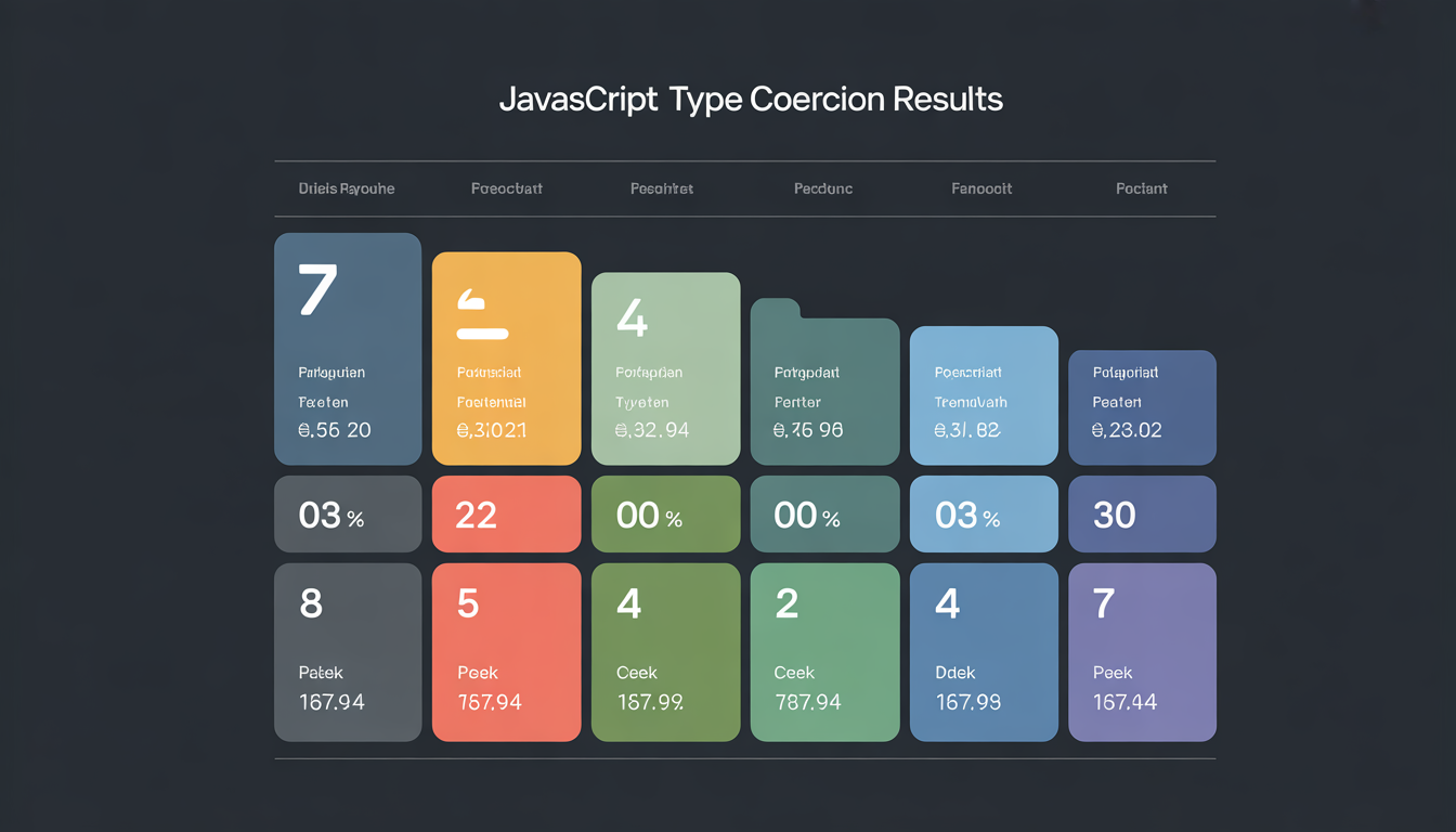 JavaScript type coercion table — truthy and falsy values