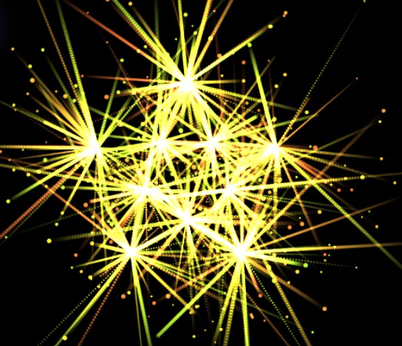 Cosmic Star Reaction Animation – particle explosion glowing light trails HTML CSS JS free download