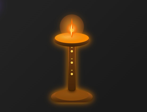 Temple Lamp Animation – animated diya lamp flickering flame glow CSS JS free download