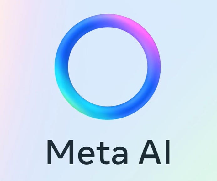 Meta AI chatbot logo — powered by Llama, available on Facebook, Instagram, WhatsApp